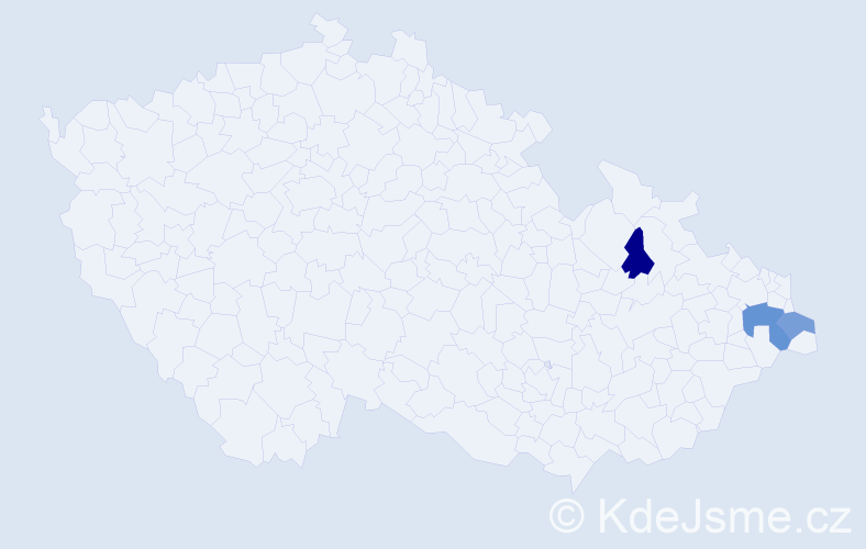 Příjmení: 'Grebenár', počet výskytů 4 v celé ČR