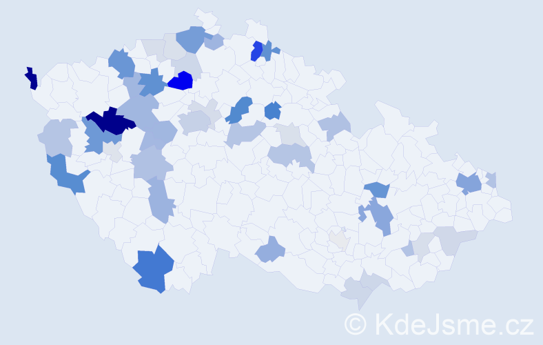 Příjmení: 'Lauko', počet výskytů 121 v celé ČR