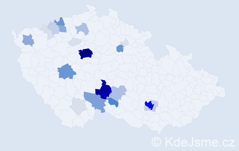 Příjmení: 'Šimků', počet výskytů 130 v celé ČR