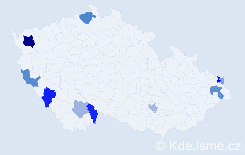 Příjmení: 'Laurinc', počet výskytů 17 v celé ČR