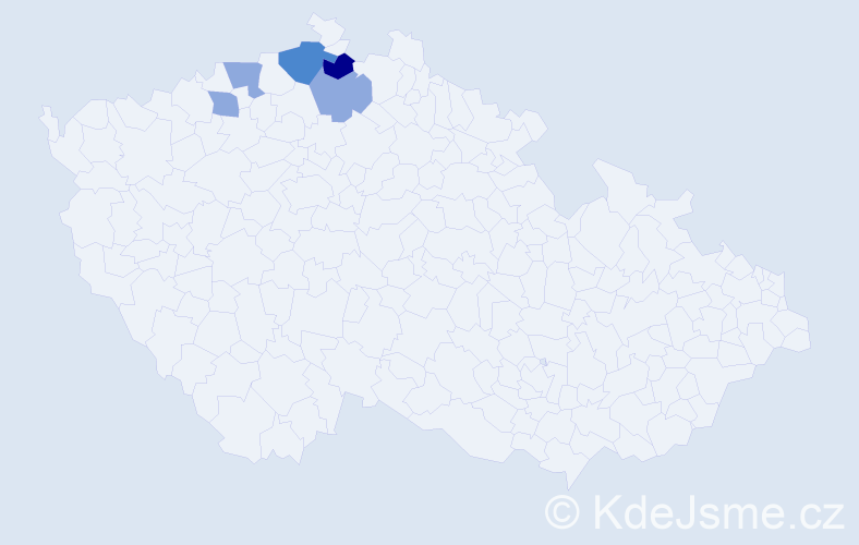 Příjmení: 'Kravcovová', počet výskytů 10 v celé ČR