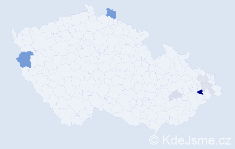 Příjmení: 'Dravecký', počet výskytů 14 v celé ČR
