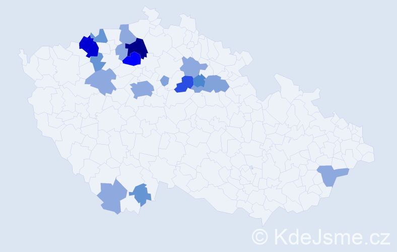 Příjmení: 'Strýhal', počet výskytů 50 v celé ČR
