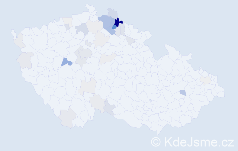 Příjmení: 'Beldová', počet výskytů 116 v celé ČR
