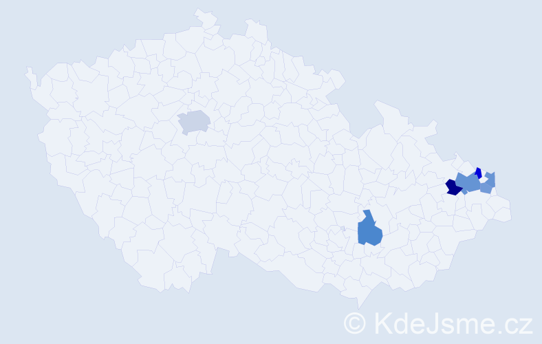 Příjmení: 'Beleščák', počet výskytů 10 v celé ČR