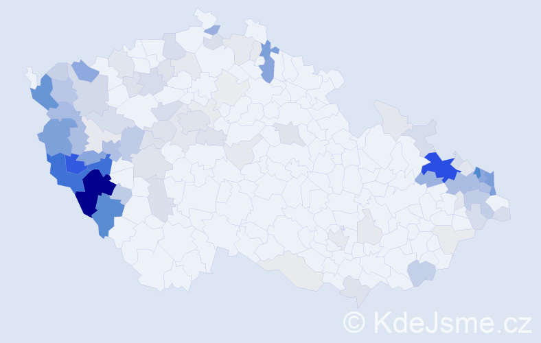 Příjmení: 'Valečková', počet výskytů 377 v celé ČR