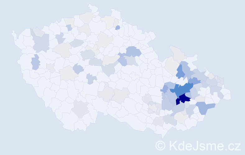 Příjmení: 'Čecháková', počet výskytů 344 v celé ČR