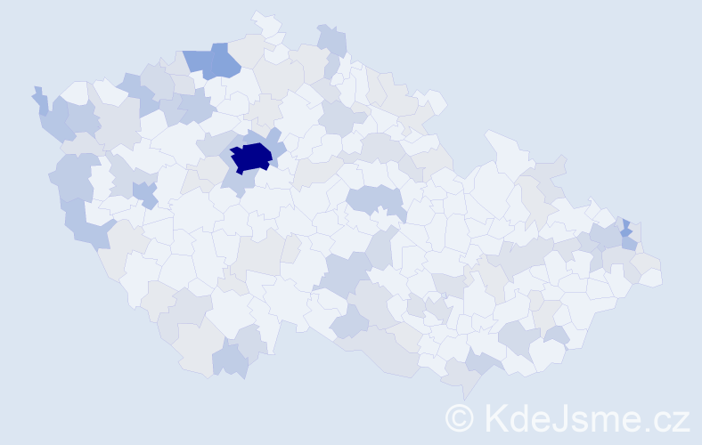 Příjmení: 'Kuzma', počet výskytů 290 v celé ČR