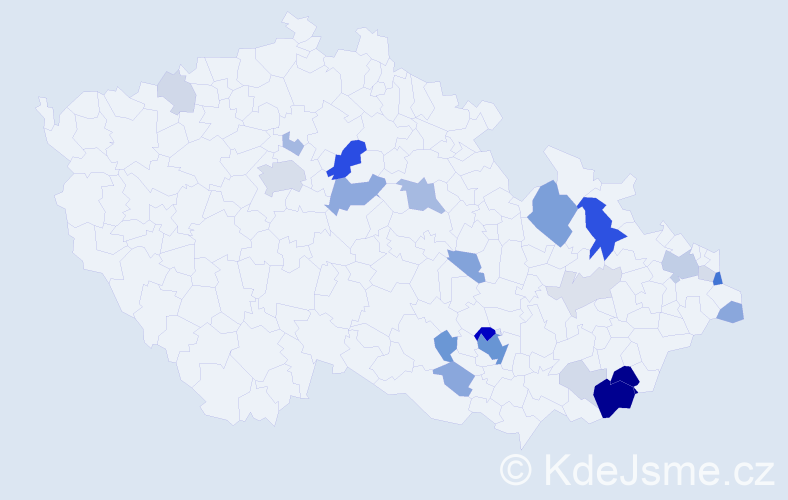 Příjmení: 'Piják', počet výskytů 80 v celé ČR