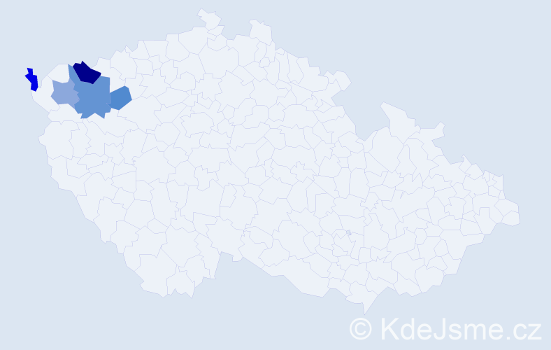 Příjmení: 'Všelko', počet výskytů 13 v celé ČR