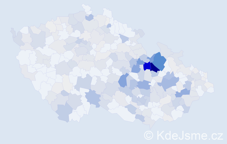 Příjmení: 'Minářová', počet výskytů 859 v celé ČR