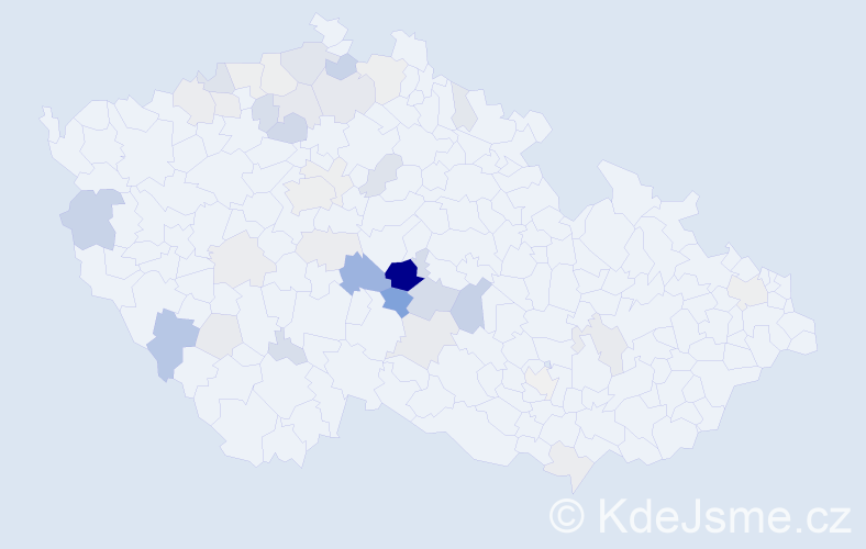 Příjmení: 'Kluch', počet výskytů 103 v celé ČR