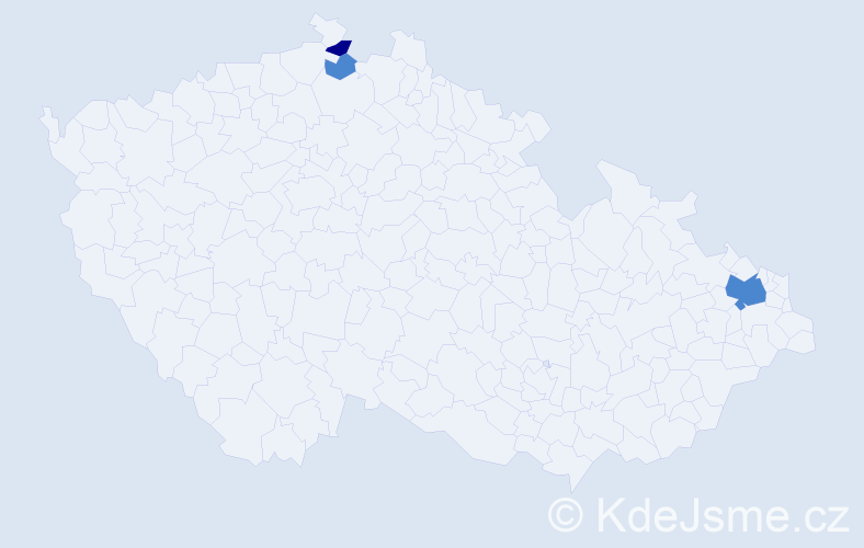 Příjmení: 'Szurdiová', počet výskytů 5 v celé ČR