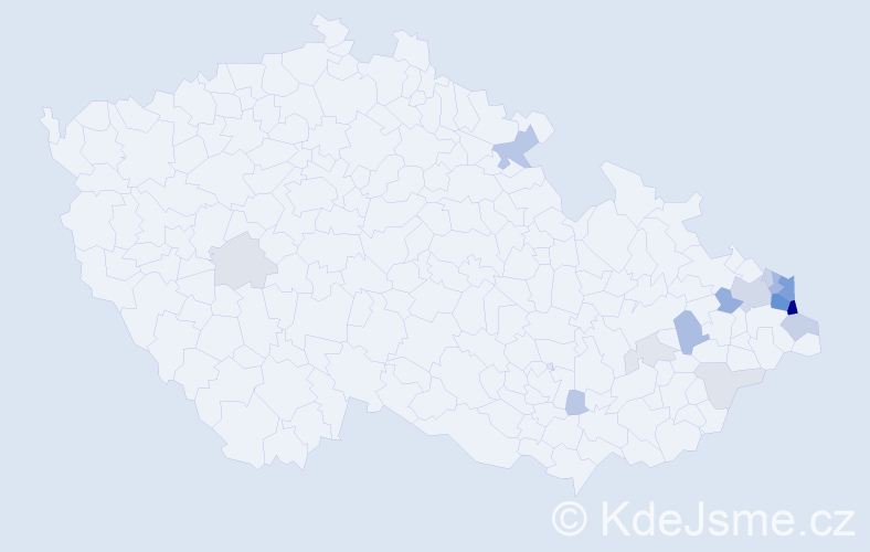 Příjmení: 'Krucinová', počet výskytů 54 v celé ČR