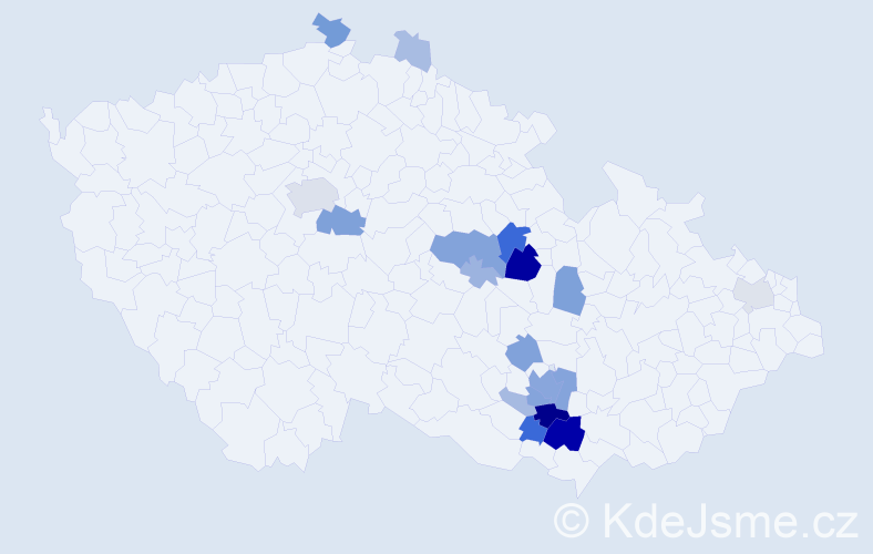 Příjmení: 'Sopoušek', počet výskytů 78 v celé ČR