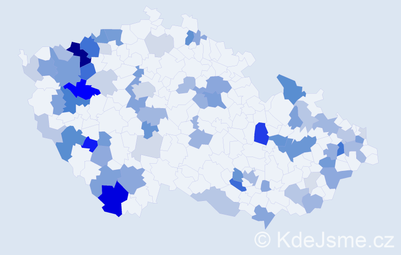 Příjmení: 'Ondrejka', počet výskytů 199 v celé ČR