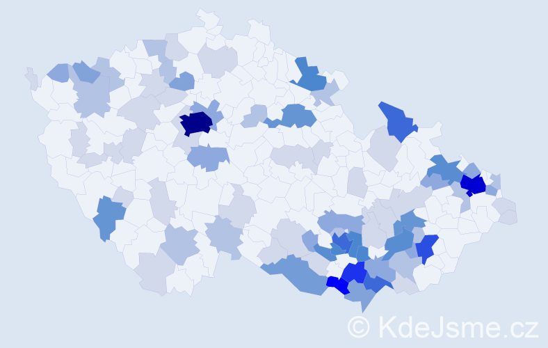 Příjmení: 'Galová', počet výskytů 259 v celé ČR