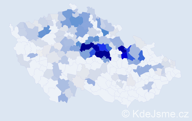 Příjmení: 'Kubelka', počet výskytů 803 v celé ČR