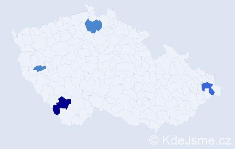 Příjmení: 'Sandany', počet výskytů 17 v celé ČR