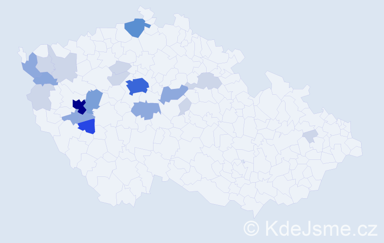 Příjmení: 'Čubr', počet výskytů 62 v celé ČR