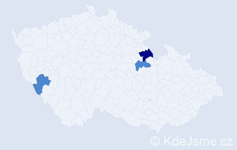 Příjmení: 'Kőcková', počet výskytů 6 v celé ČR