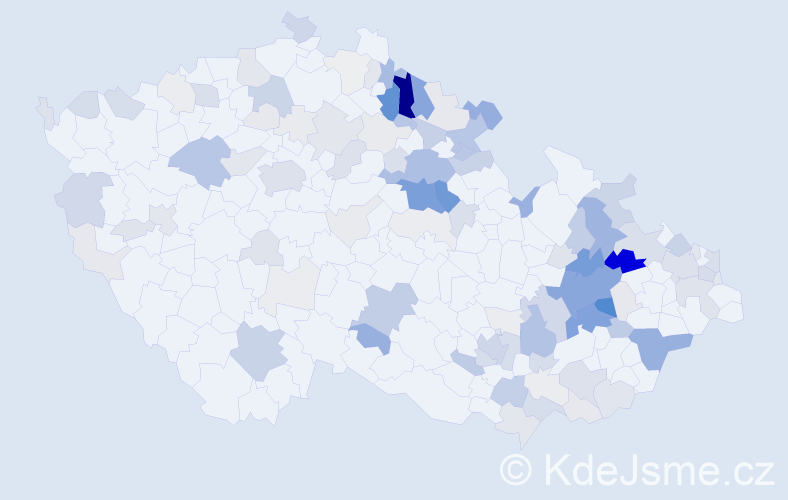 Příjmení: 'Metelka', počet výskytů 476 v celé ČR