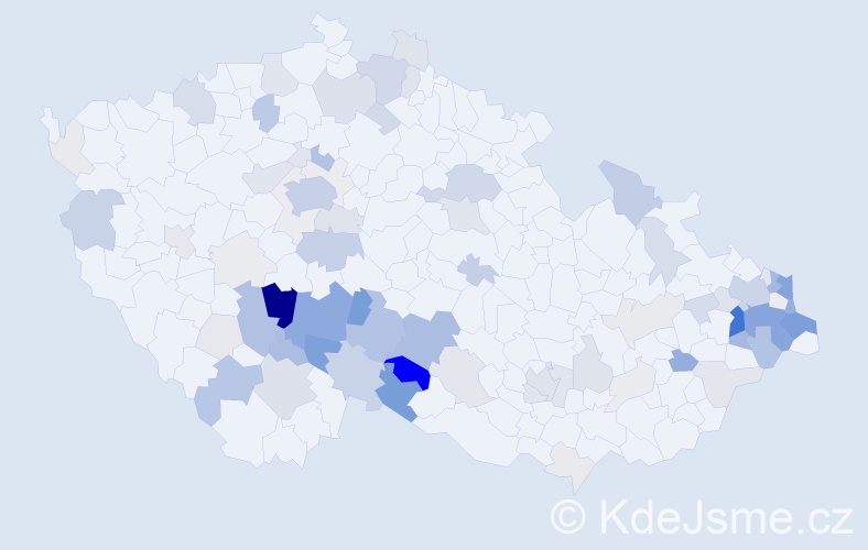 Příjmení: 'Buzek', počet výskytů 364 v celé ČR