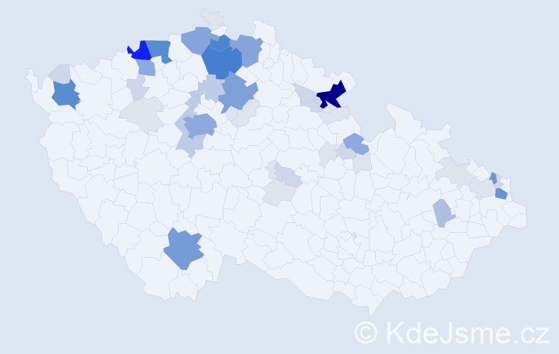 Příjmení: 'Turko', počet výskytů 211 v celé ČR