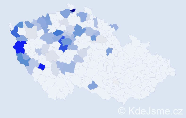 Příjmení: 'Kubr', počet výskytů 237 v celé ČR