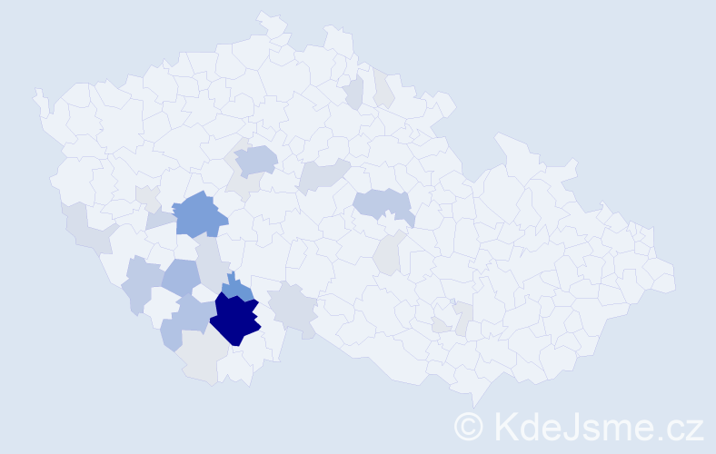 Příjmení: 'Plojharová', počet výskytů 107 v celé ČR