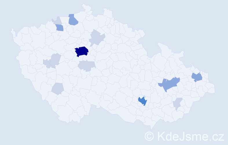 Příjmení: 'Kolev', počet výskytů 37 v celé ČR