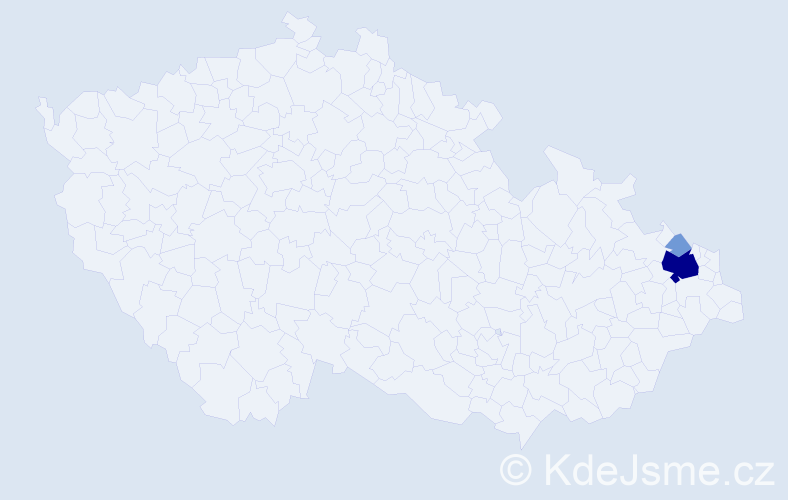 Příjmení: 'Labda', počet výskytů 8 v celé ČR