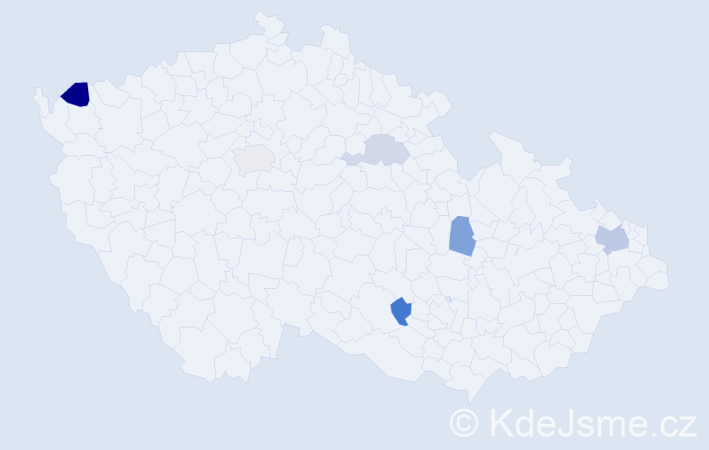 Příjmení: 'Košteková', počet výskytů 9 v celé ČR