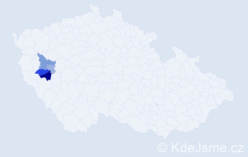 Příjmení: 'Egenvald', počet výskytů 10 v celé ČR