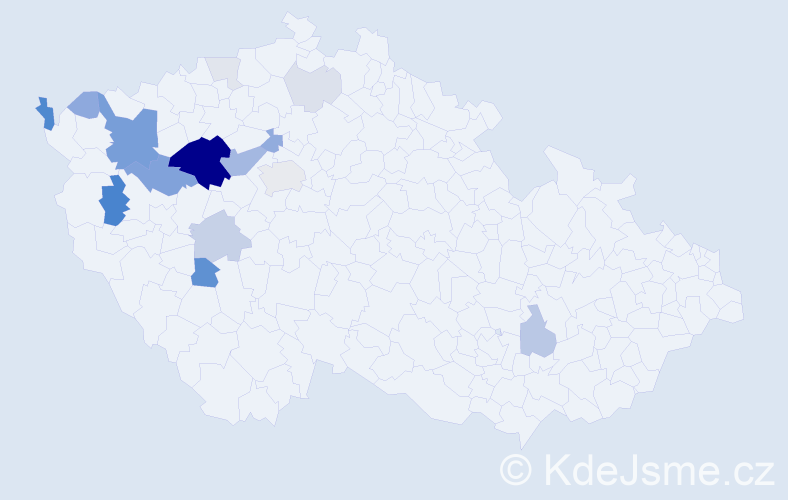 Příjmení: 'Kinkal', počet výskytů 55 v celé ČR