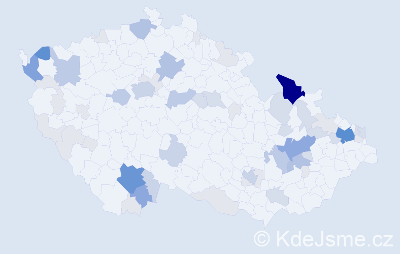 Příjmení: 'Salva', počet výskytů 193 v celé ČR