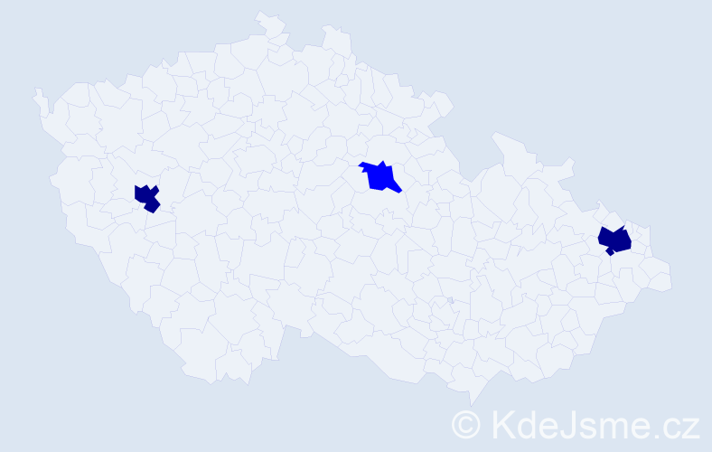 Příjmení: 'Horny', počet výskytů 5 v celé ČR