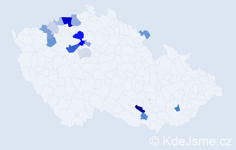 Příjmení: 'Pauza', počet výskytů 55 v celé ČR