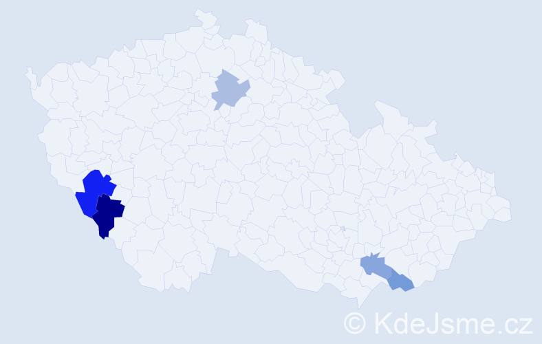 Příjmení: 'Kianek', počet výskytů 8 v celé ČR