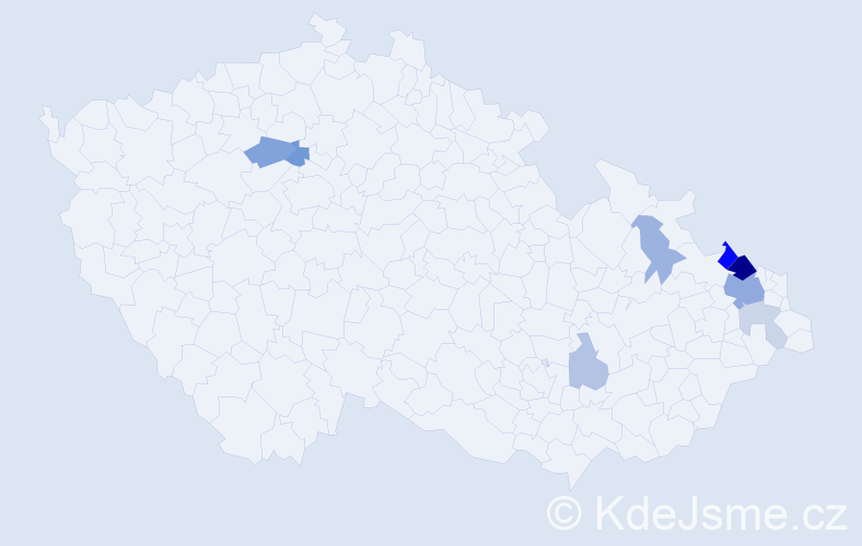 Příjmení: 'Bedrunka', počet výskytů 41 v celé ČR