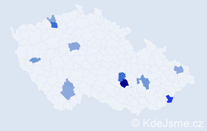 Příjmení: 'Baksová', počet výskytů 39 v celé ČR