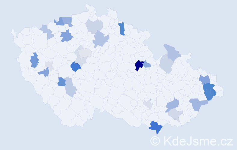 Příjmení: 'Kužma', počet výskytů 66 v celé ČR