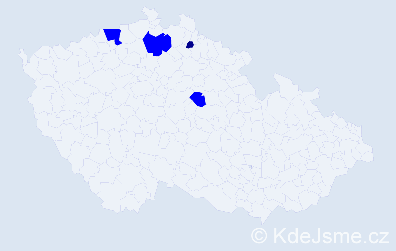 Příjmení: 'Fenyešová', počet výskytů 5 v celé ČR