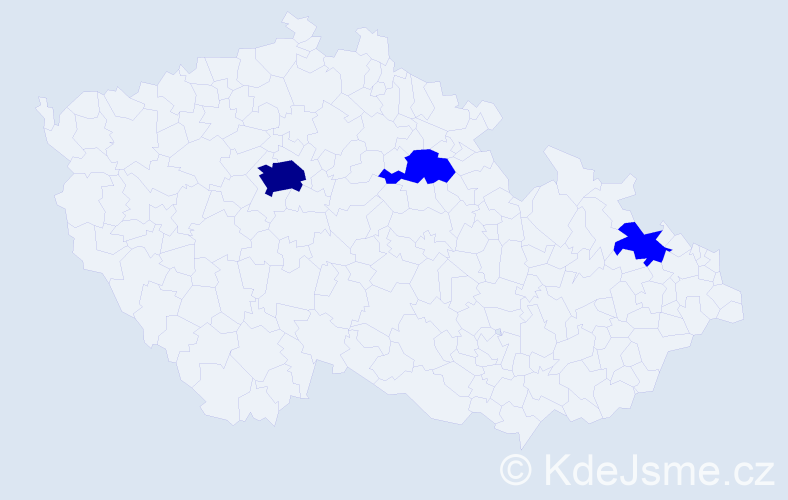 Příjmení: 'Hoherčáková', počet výskytů 4 v celé ČR