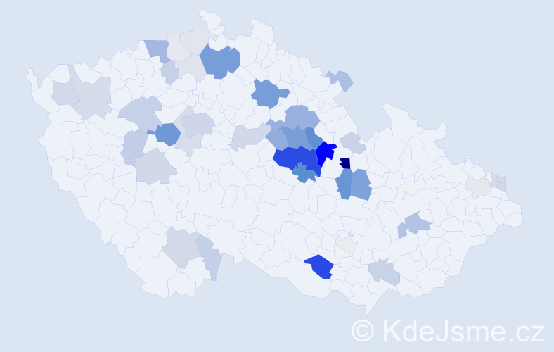 Příjmení: 'Dejdar', počet výskytů 168 v celé ČR