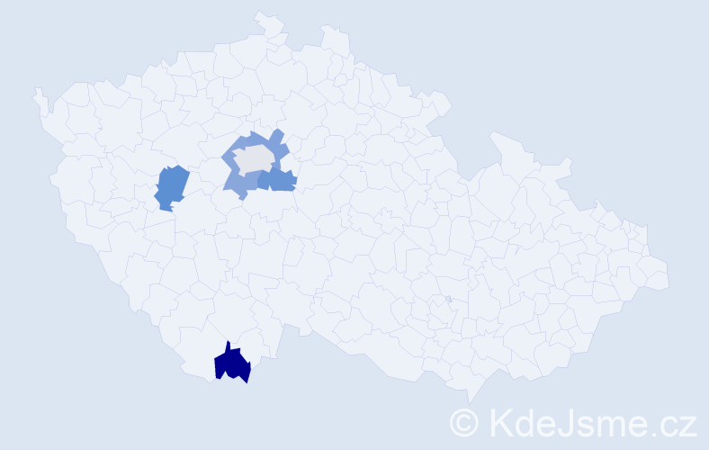 Příjmení: 'Sveryda', počet výskytů 6 v celé ČR