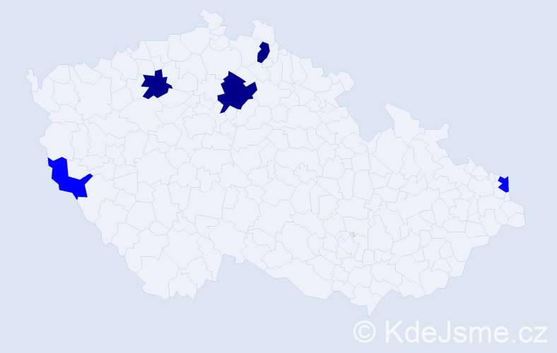 Příjmení: 'Sulejová', počet výskytů 8 v celé ČR