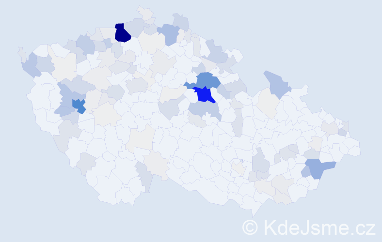Příjmení: 'Duna', počet výskytů 666 v celé ČR