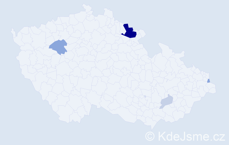 Příjmení: 'Szedlák', počet výskytů 15 v celé ČR