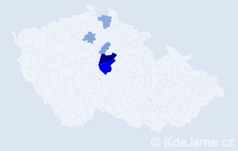 Příjmení: 'Dejda', počet výskytů 15 v celé ČR